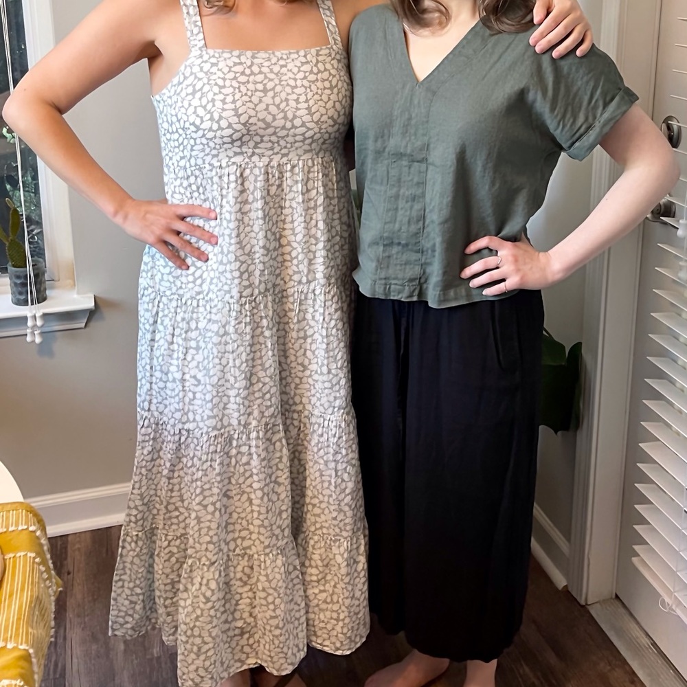 Abercrombie tiered tie maxi dress